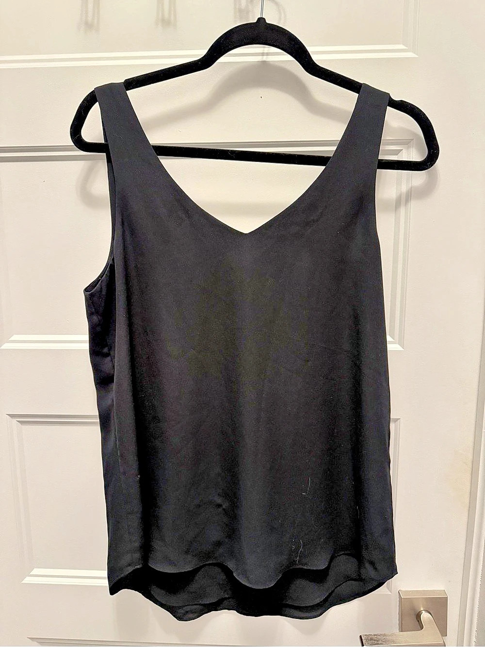 RW&CO Black Double Layer V-Neck Blouse Tank M